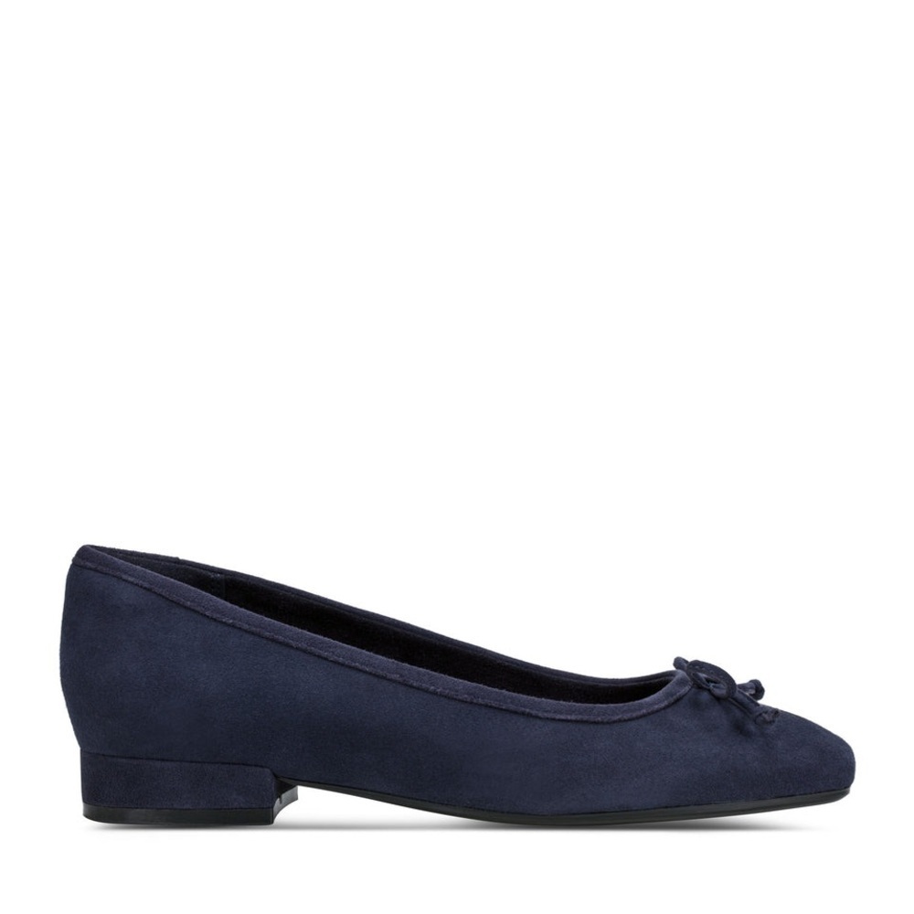 Rockport Navy Suede Bow Ballet Flat